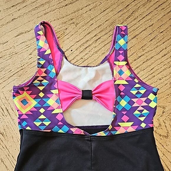 Girls leotard size S 6/6X bodysuit romper with back bow - Picture 6 of 8